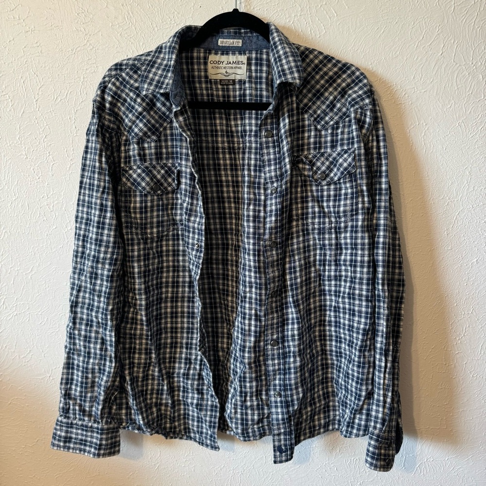 Cody James men’s button down casual plaid shirt